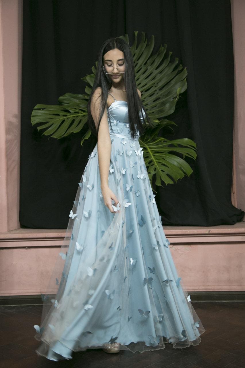 Vestido de 15 color celeste