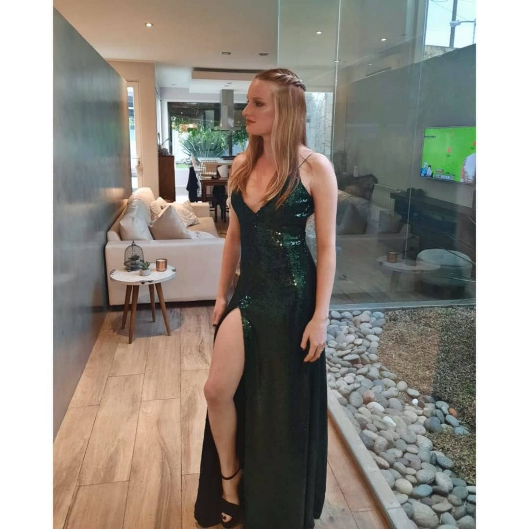Vestido de egresada color verde